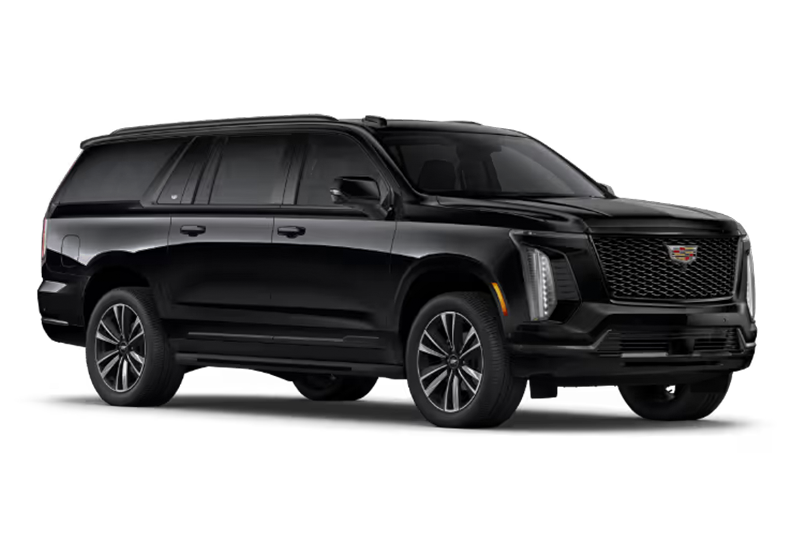 Black full-size luxury SUV shown as a representative fleet class.